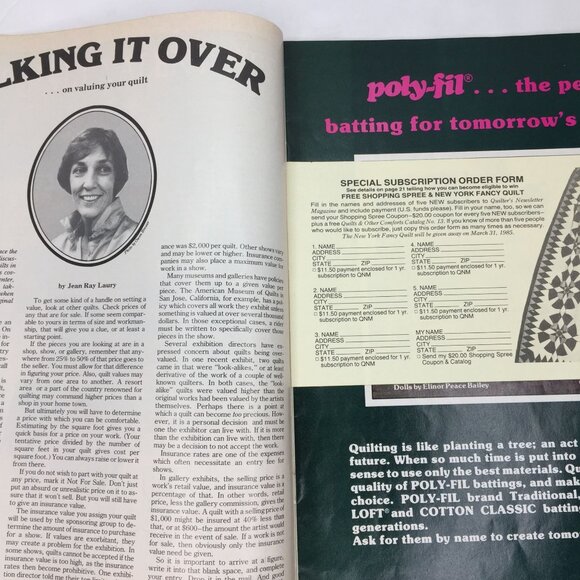 Vintage Quilters Newsletter Magazine Feb 1985 Issue 169 Quilt Patterns Victorian - Picture 5 of 9